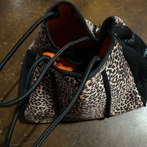 Leopard Print Drawstring Bag